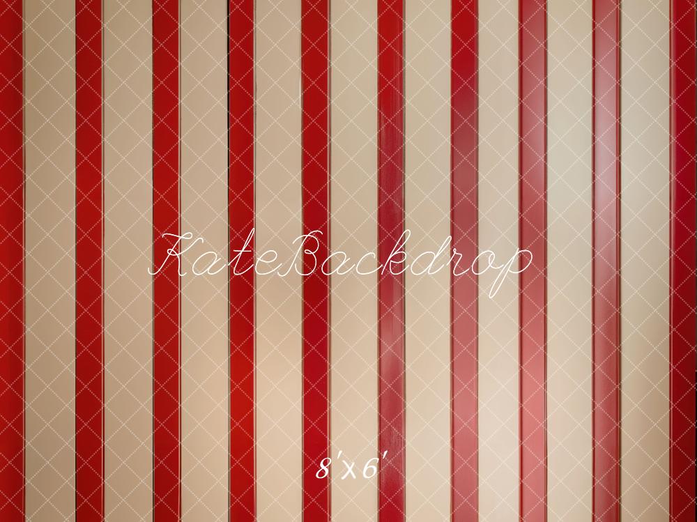 Kate Red Striped Vintage Floor Backdrop Designed by Emetselch - Kate Backdrop AU
