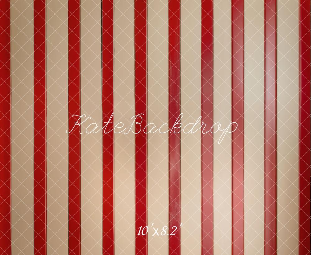 Kate Red Striped Vintage Floor Backdrop Designed by Emetselch - Kate Backdrop AU
