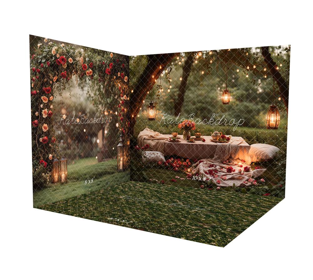 Kate Valentine Spring Romantic Garden Picnic Room Set - Kate Backdrop AU