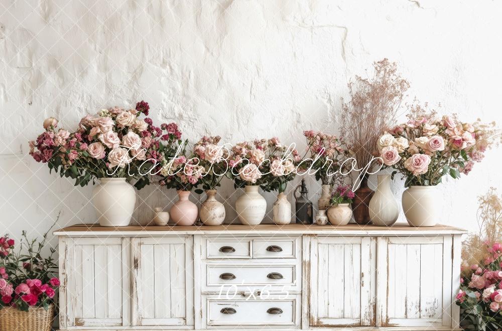 Kate Vintage Floral Spring Arrangement Backdrop Designed by Patty Roberts