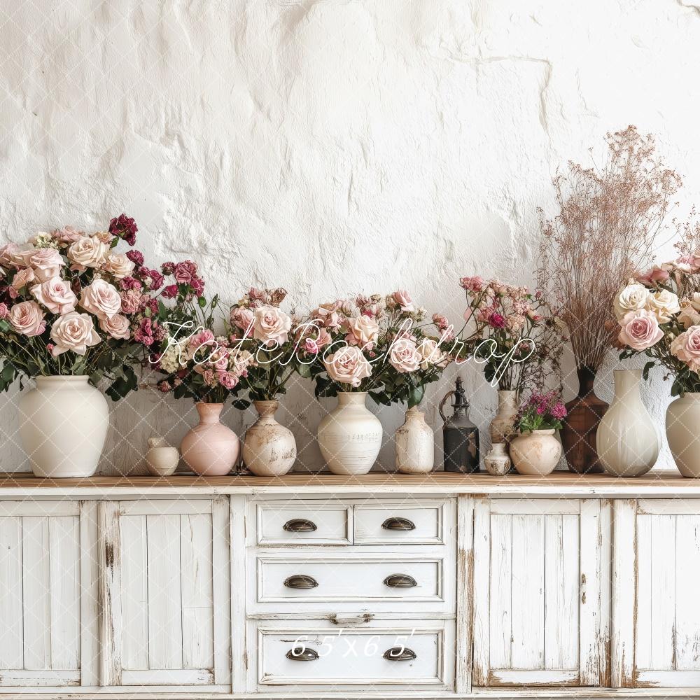 Kate Vintage Floral Spring Arrangement Backdrop Designed by Patty Roberts