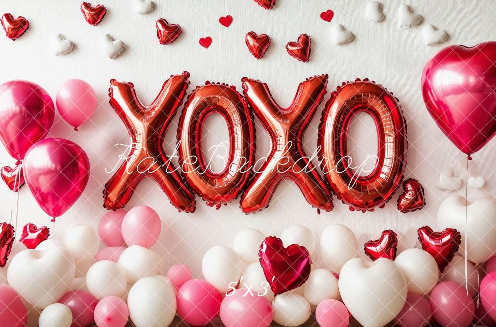 Kate XOXO Valentine’s Day Balloons Backdrop Designed by Patty Roberts - Kate Backdrop AU