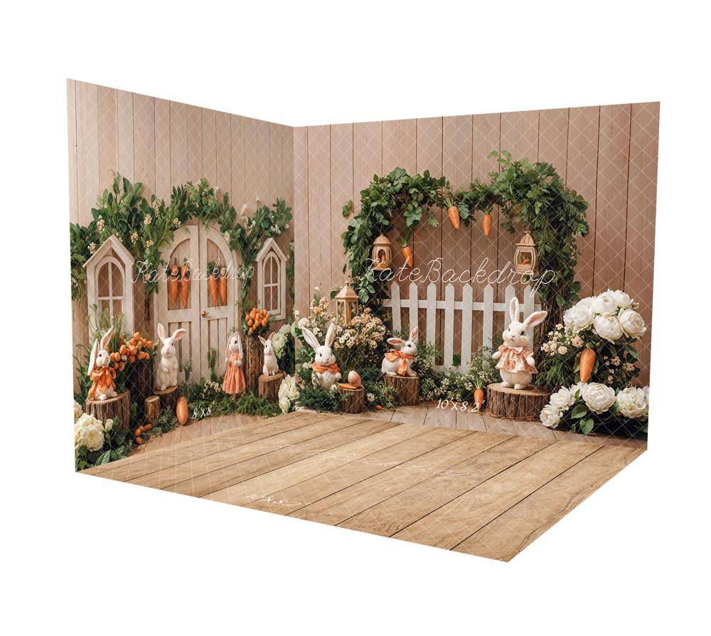Kate Easter Bunny Carrot Room Set(8ftx8ft&10ftx8ft&8ftx10ft) - Kate Backdrop AU