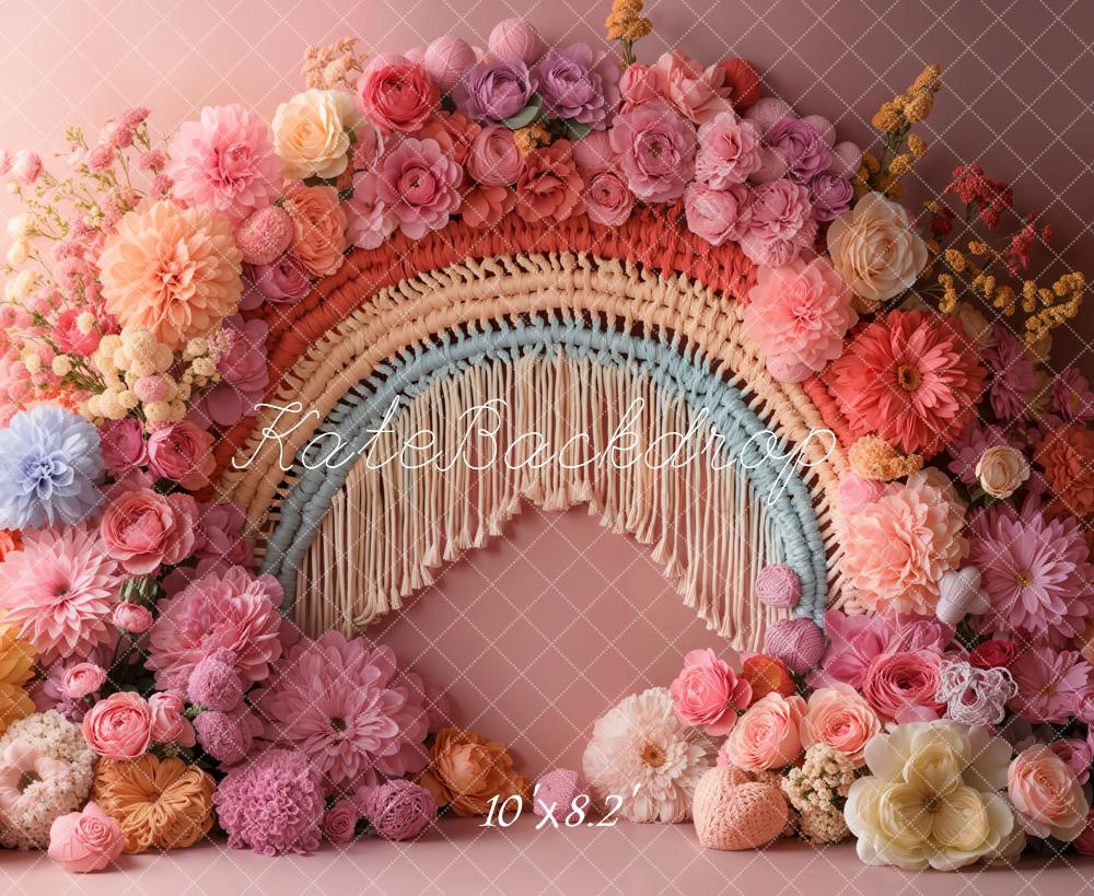 Kate Colorful Spring Boho Flower Backdrop Designed by Emetselch - Kate Backdrop AU
