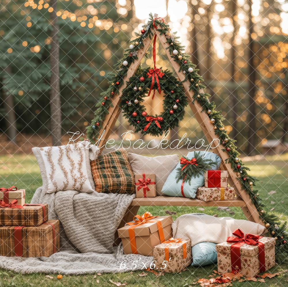 Kate Outdoor Forest Grassland Christmas Backdrop Designed by Emetselch - Kate Backdrop AU