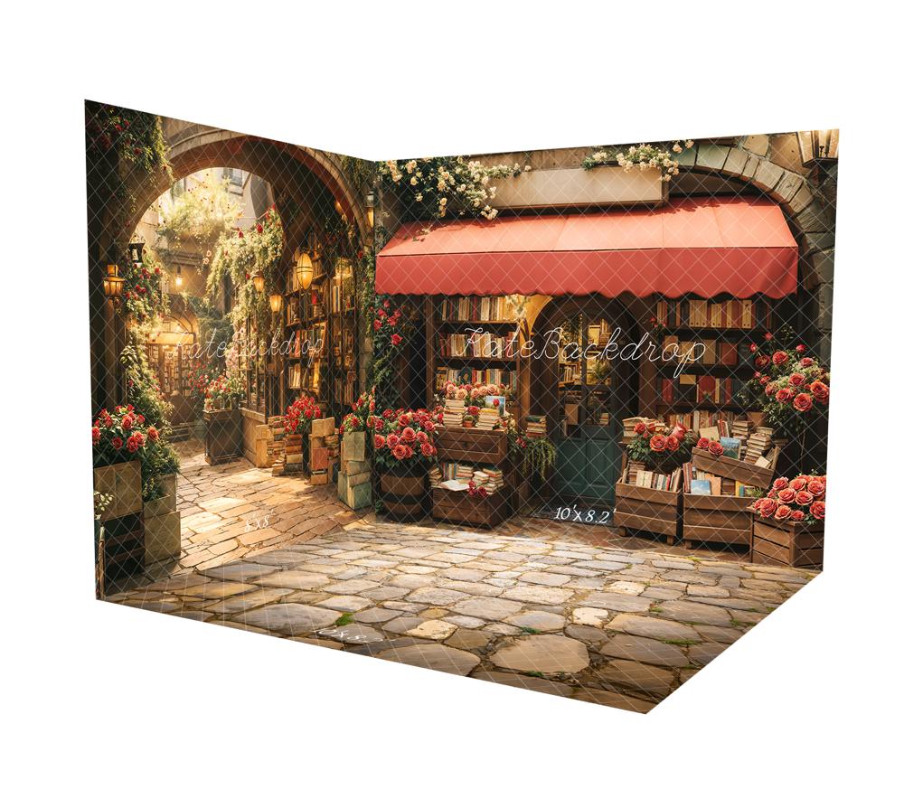 Kate Spring Valentine Bookstore Room Set(8ftx8ft&10ftx8ft&8ftx10ft) - Kate Backdrop AU