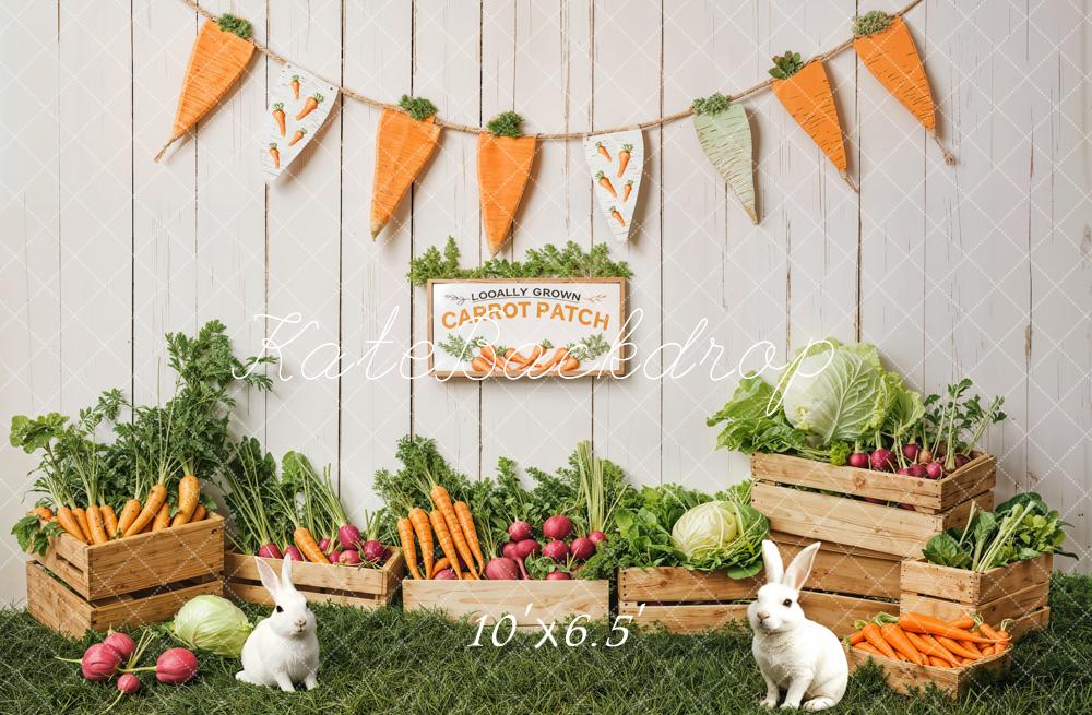 Kate Easter Bunny Carrot Patch Backdrop Designed by Emetselch - Kate Backdrop AU