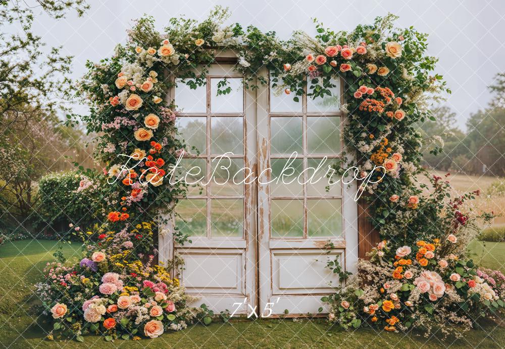 Kate Spring Flower Vintage Door Backdrop Designed by Emetselch - Kate Backdrop AU