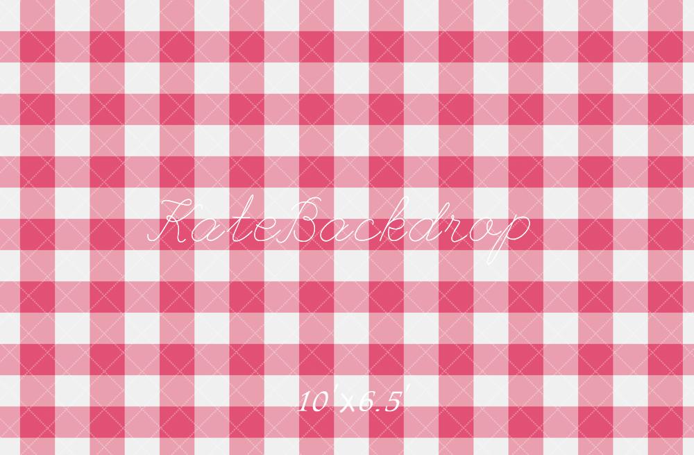 Kate Pink Checkered Gingham Floor Backdrop Designed by Emetselch - Kate Backdrop AU