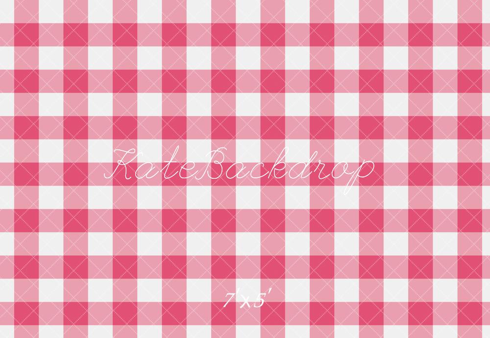 Kate Pink Checkered Gingham Floor Backdrop Designed by Emetselch - Kate Backdrop AU