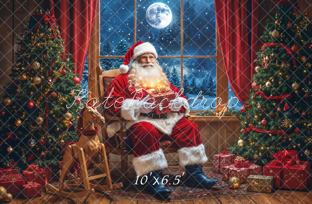 Kate Santa Claus Gift Window Moon Backdrop Designed by Emetselch