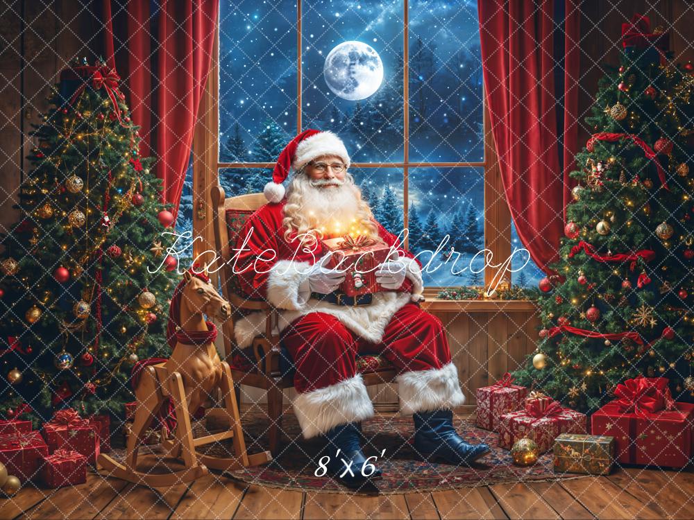 Kate Santa Claus Gift Window Moon Backdrop Designed by Emetselch - Kate Backdrop AU