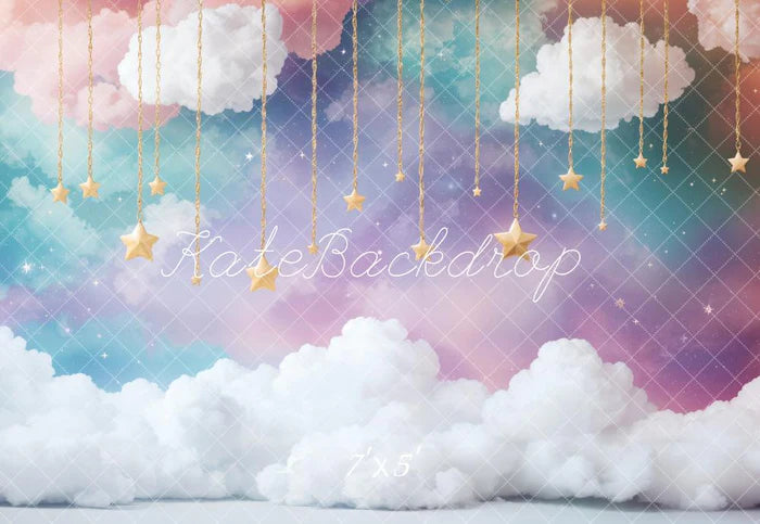 Kate Cake Smash Dreamy Clouds Starry Sky Backdrop Designed by Emetselch - Kate Backdrop AU