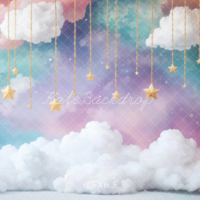 Kate Cake Smash Dreamy Clouds Starry Sky Backdrop Designed by Emetselch - Kate Backdrop AU