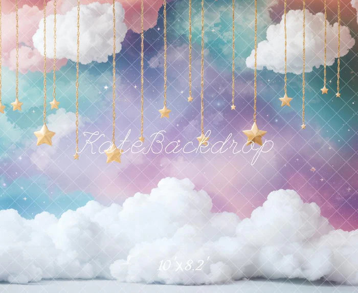 Kate Cake Smash Dreamy Clouds Starry Sky Backdrop Designed by Emetselch - Kate Backdrop AU