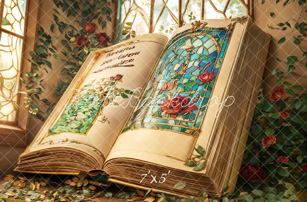 Kate Valentine Fantasy Book Roses Backdrop Designed by Chain Photography