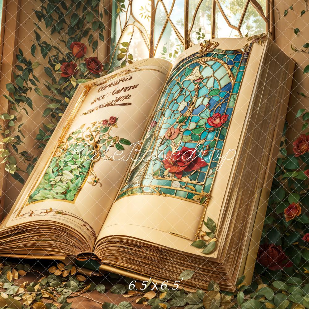 Kate Valentine Fantasy Book Roses Backdrop Designed by Chain Photography