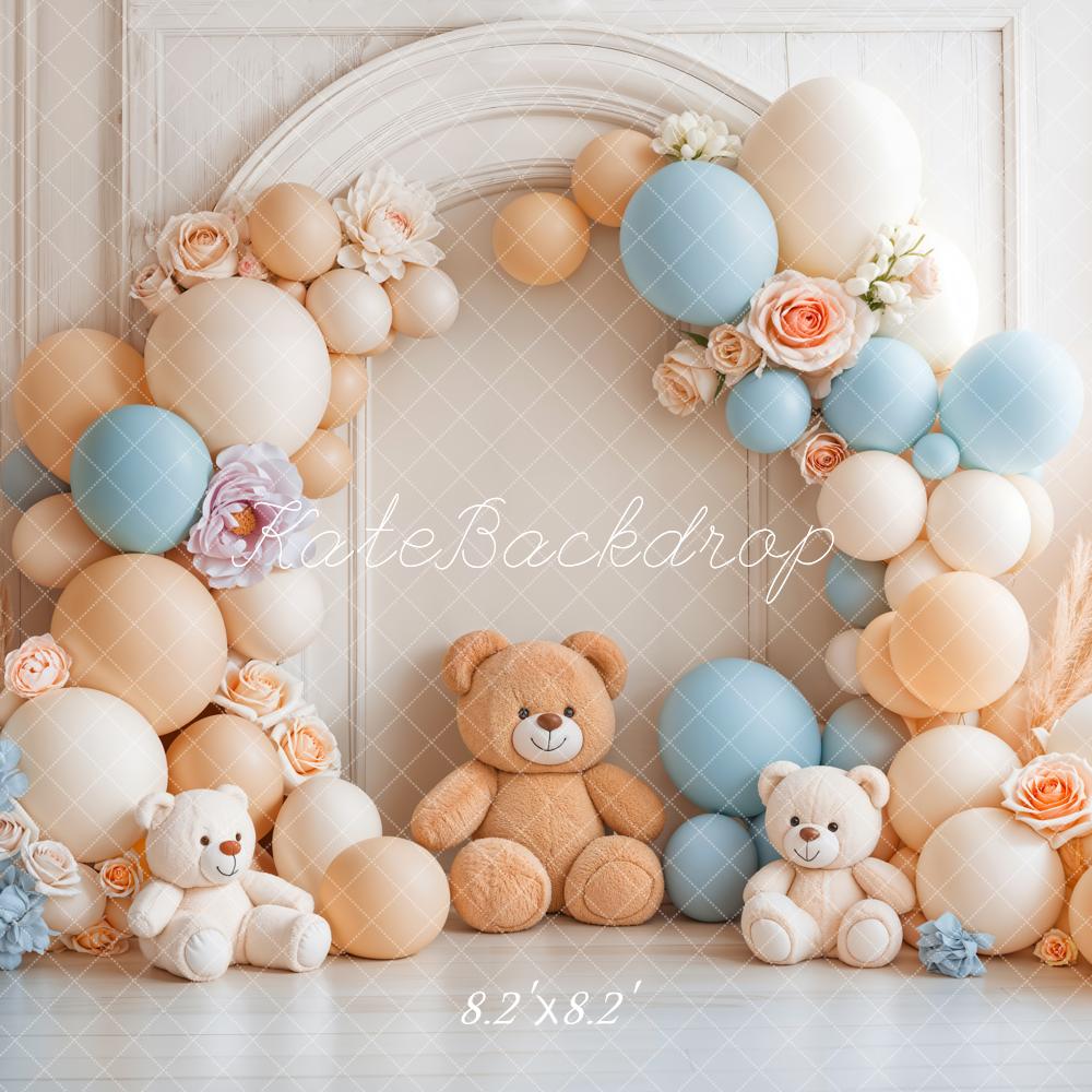 Kate Bear Balloon Arch Boho Backdrop Designed by Emetselch - Kate Backdrop AU