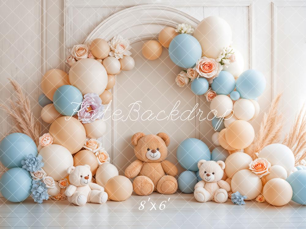 Kate Bear Balloon Arch Boho Backdrop Designed by Emetselch - Kate Backdrop AU