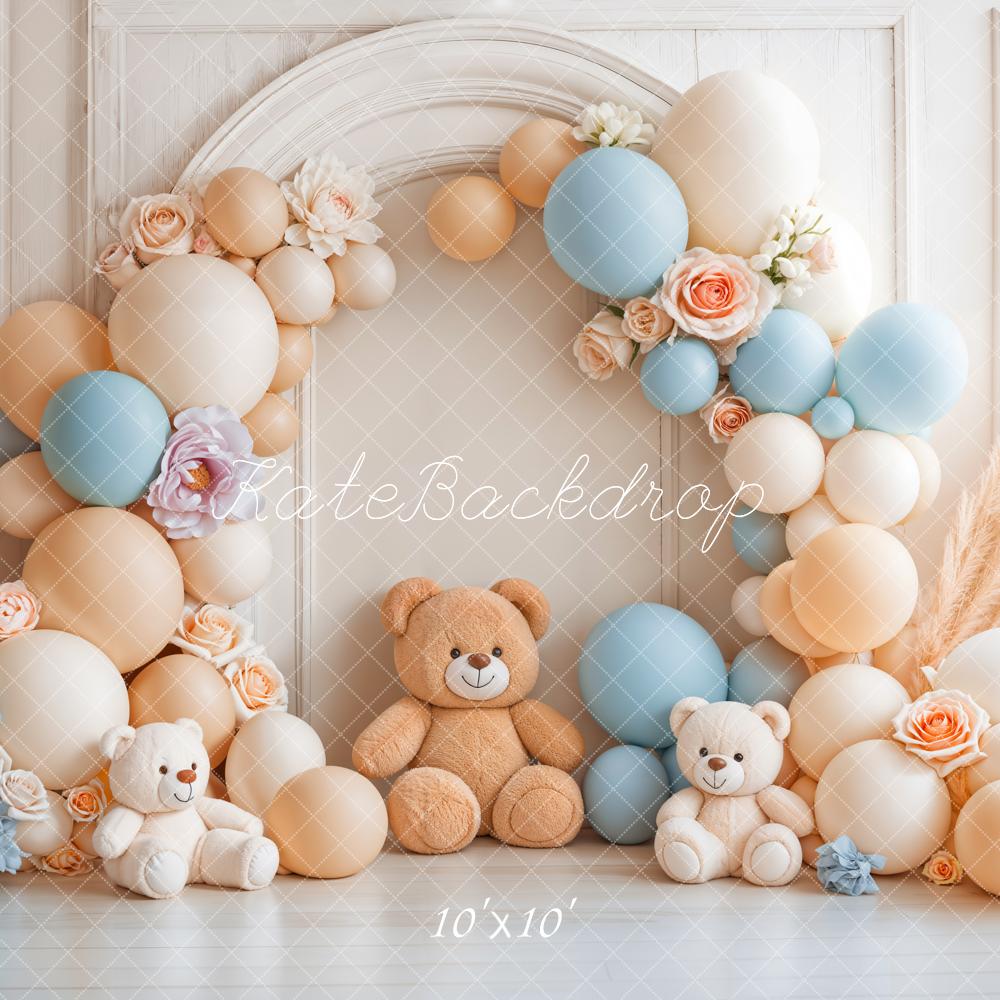 Kate Bear Balloon Arch Boho Backdrop Designed by Emetselch - Kate Backdrop AU