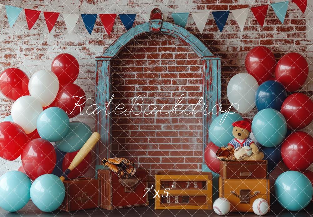 Kate Baseball Interior Cake Smash Backdrop Designed by Mini MakeBelieve - Kate Backdrop AU