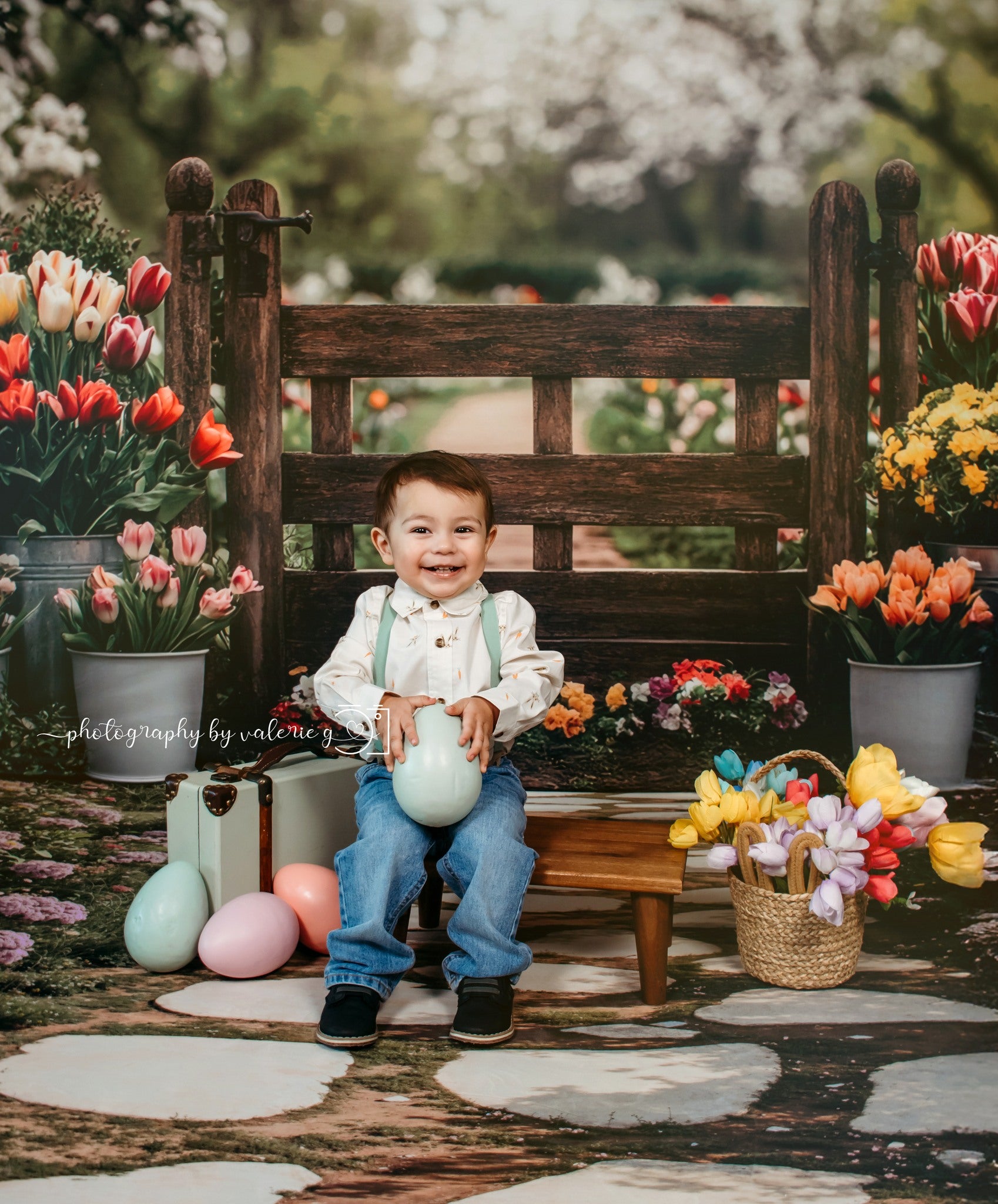 Kate Spring Tulips Garden Backdrop Designed by Mini MakeBelieve - Kate Backdrop AU