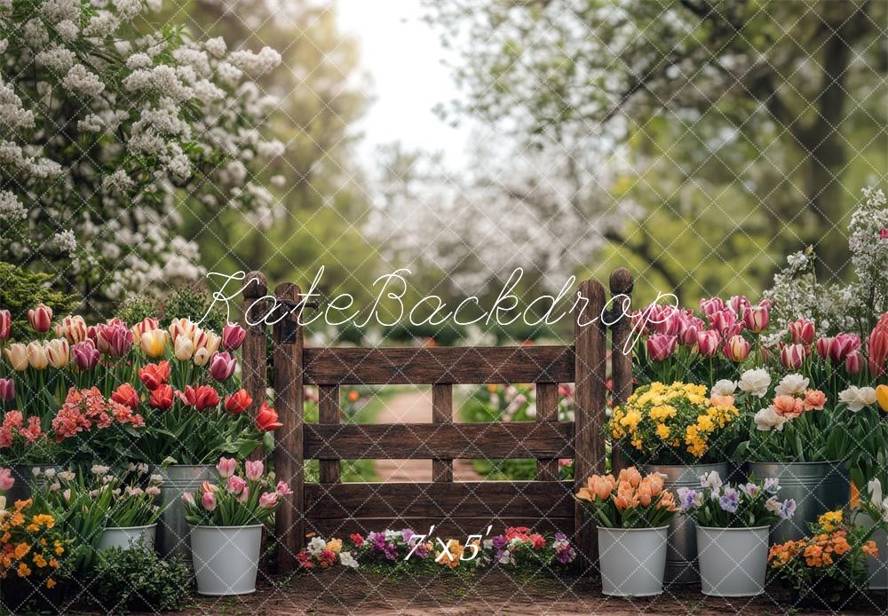 Kate Spring Tulips Garden Backdrop Designed by Mini MakeBelieve - Kate Backdrop AU