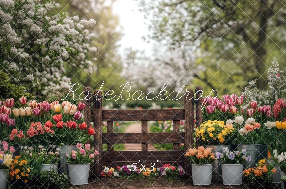 Kate Spring Tulips Garden Backdrop Designed by Mini MakeBelieve - Kate Backdrop AU