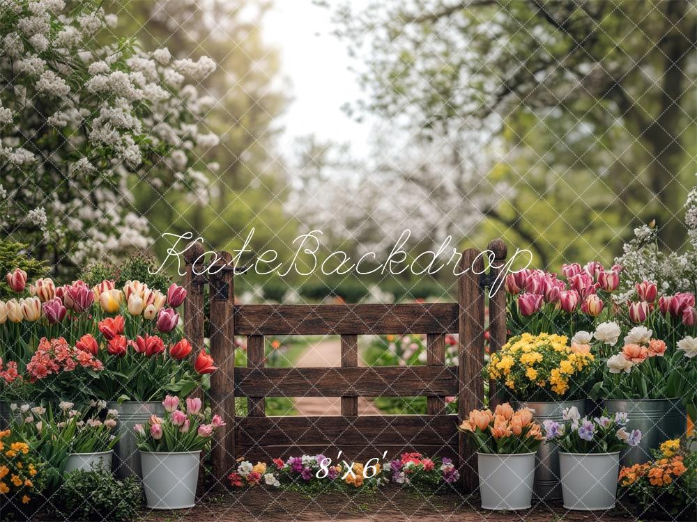 Kate Spring Tulips Garden Backdrop Designed by Mini MakeBelieve - Kate Backdrop AU