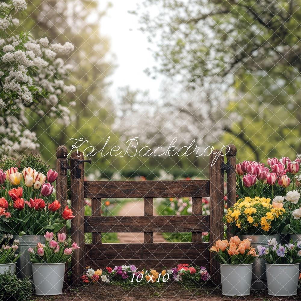 Kate Spring Tulips Garden Backdrop Designed by Mini MakeBelieve - Kate Backdrop AU