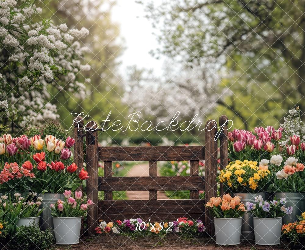 Kate Spring Tulips Garden Backdrop Designed by Mini MakeBelieve - Kate Backdrop AU