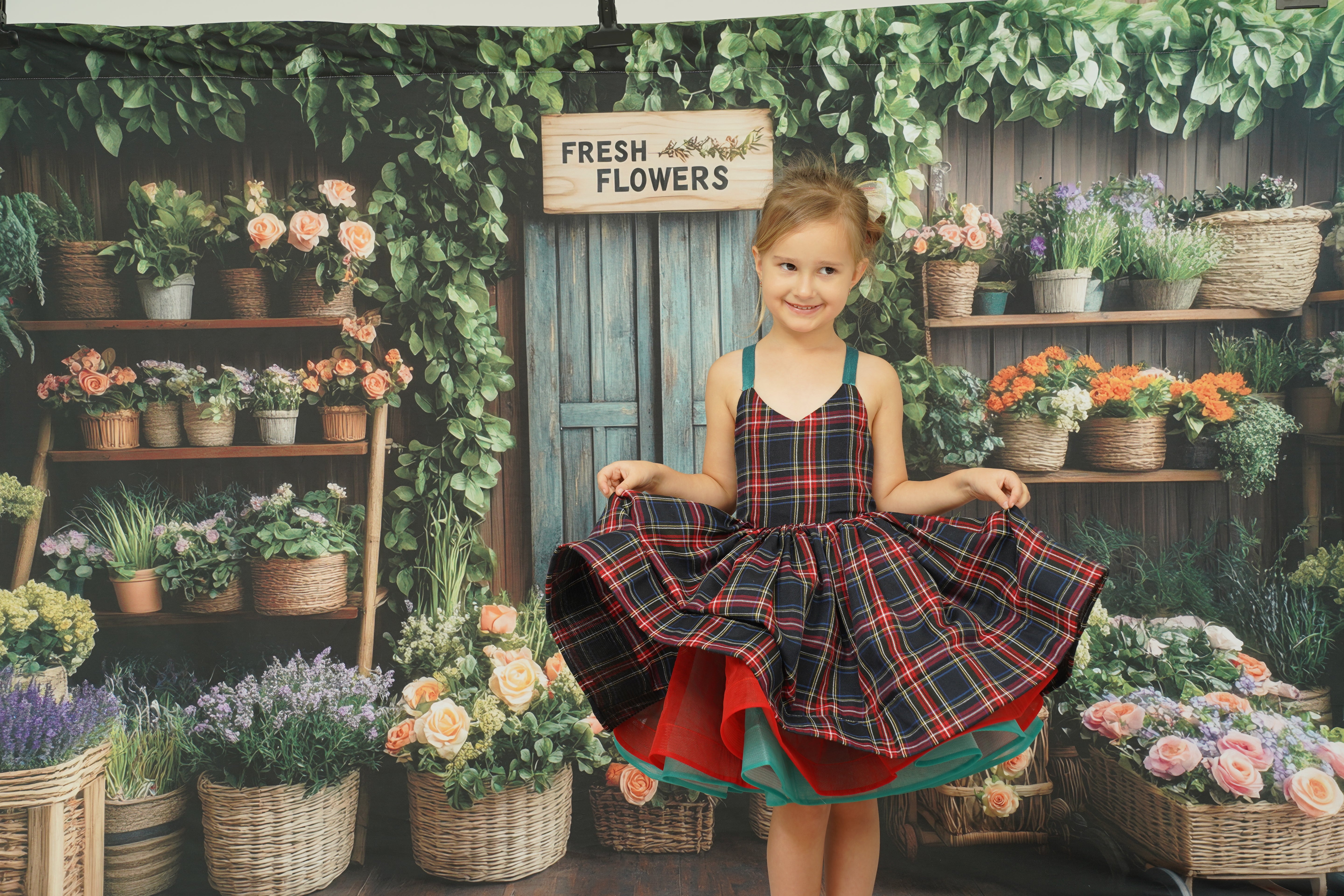 Kate Spring Flower Shop Rustic Backdrop Designed by Mini MakeBelieve - Kate Backdrop AU
