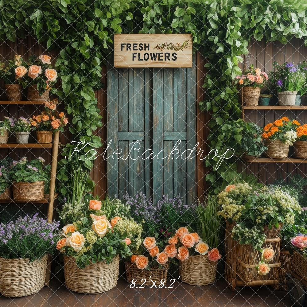 Kate Spring Flower Shop Rustic Backdrop Designed by Mini MakeBelieve - Kate Backdrop AU