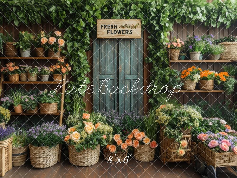 Kate Spring Flower Shop Rustic Backdrop Designed by Mini MakeBelieve - Kate Backdrop AU