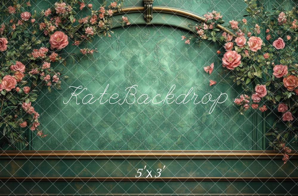 Kate Floral Arch Green Backdrop Designed by Mini MakeBelieve