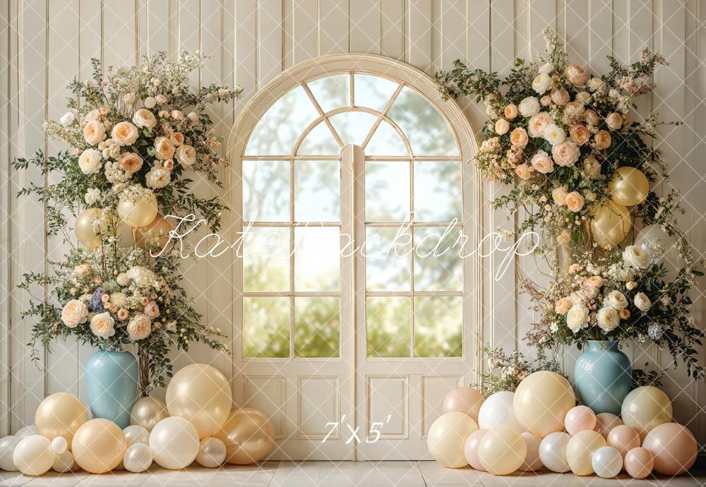 Kate Wedding Spring Arched Backdrop Balloons Designed by Emetselch