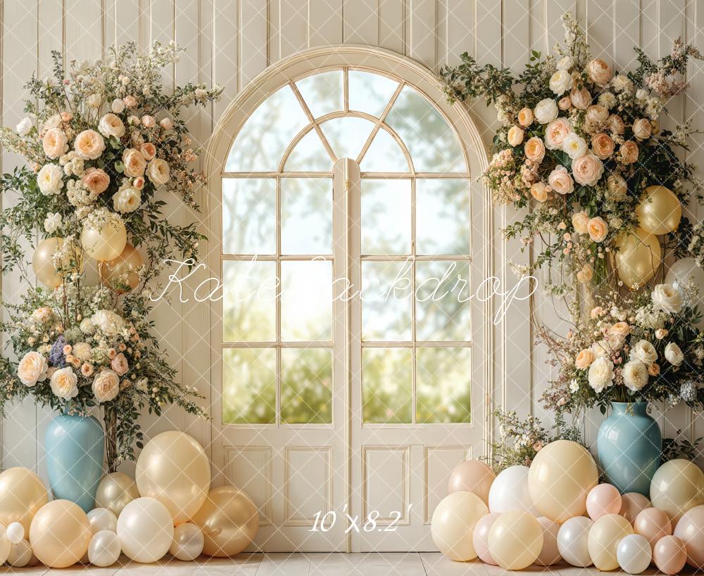 Kate Wedding Spring Arched Backdrop Balloons Designed by Emetselch