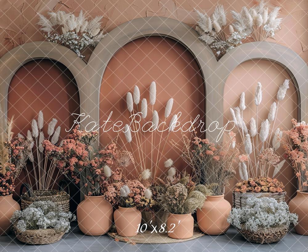 Kate Boho Coral Spring Archs Backdrop Designed by Mini MakeBelieve - Kate Backdrop AU