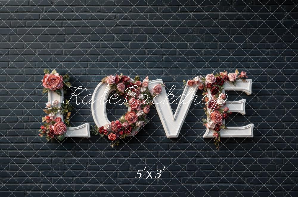 Kate Brick Love Valentine's Day Backdrop Designed by Mini MakeBelieve - Kate Backdrop AU