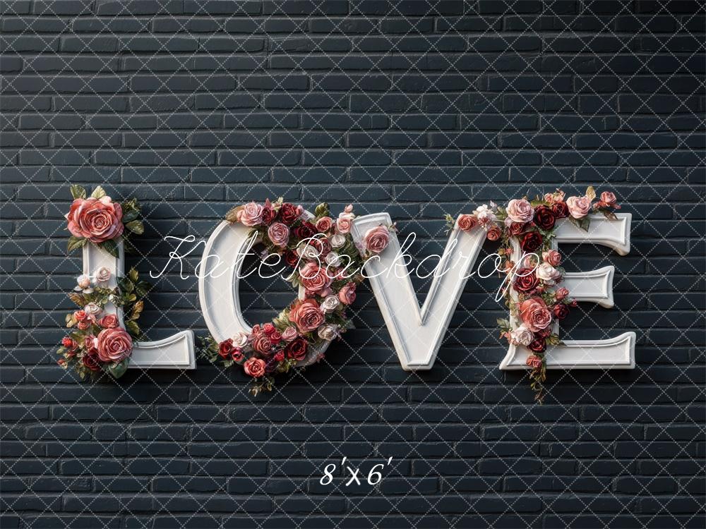 Kate Brick Love Valentine's Day Backdrop Designed by Mini MakeBelieve - Kate Backdrop AU