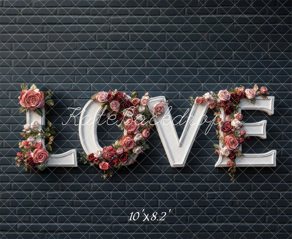 Kate Brick Love Valentine's Day Backdrop Designed by Mini MakeBelieve - Kate Backdrop AU