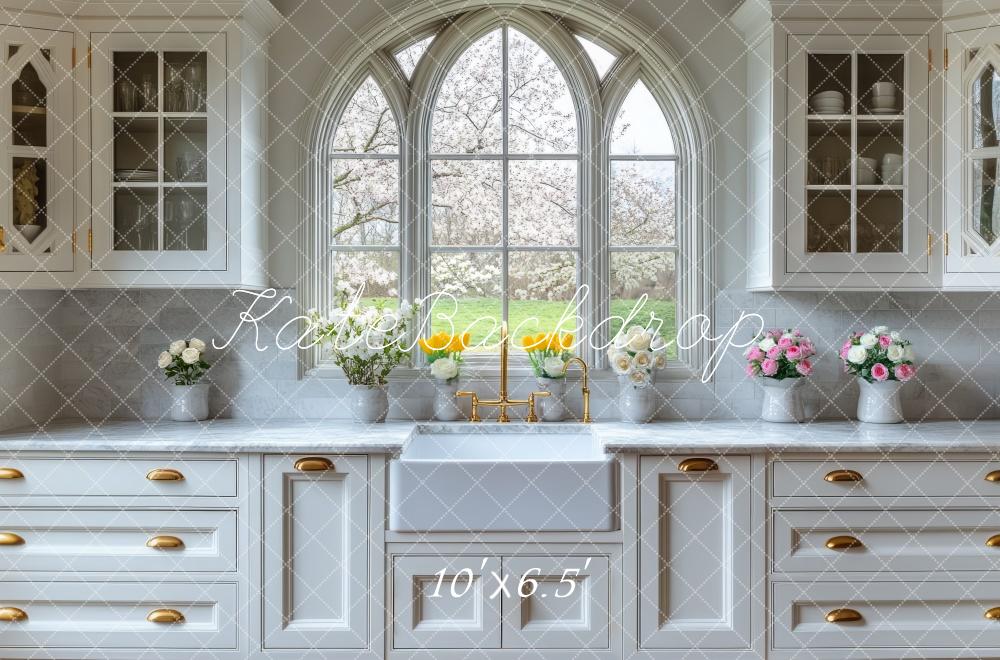 Kate White Spring Cabinets Backdrop Designed by Mini MakeBelieve - Kate Backdrop AU