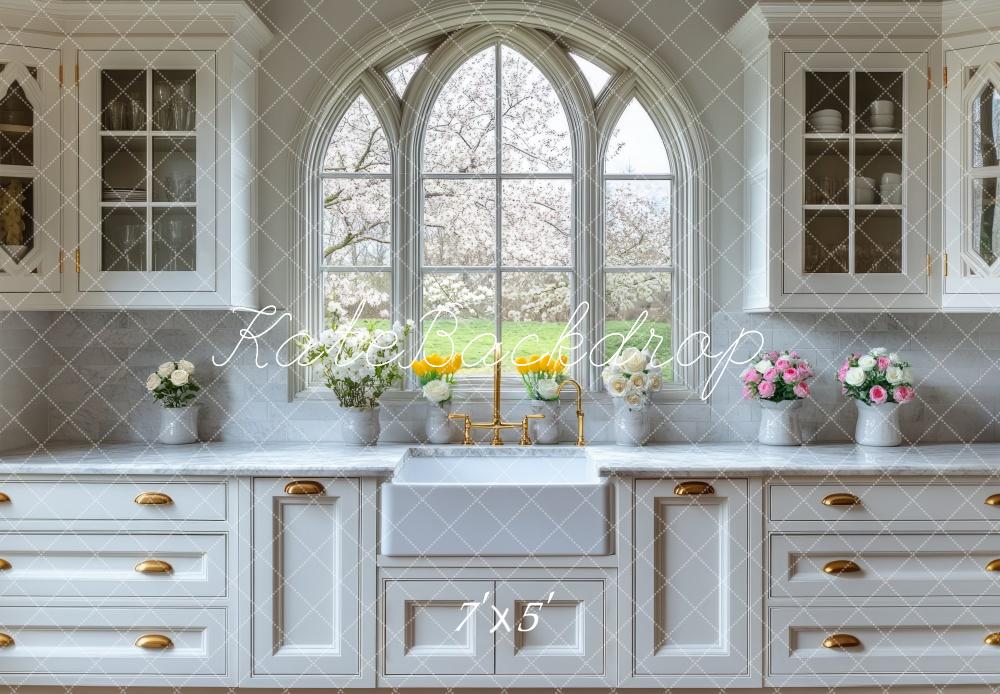 Kate White Spring Cabinets Backdrop Designed by Mini MakeBelieve - Kate Backdrop AU
