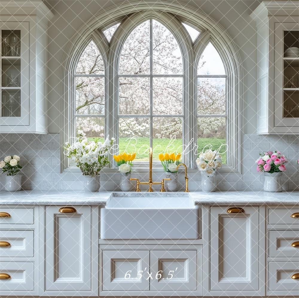 Kate White Spring Cabinets Backdrop Designed by Mini MakeBelieve - Kate Backdrop AU