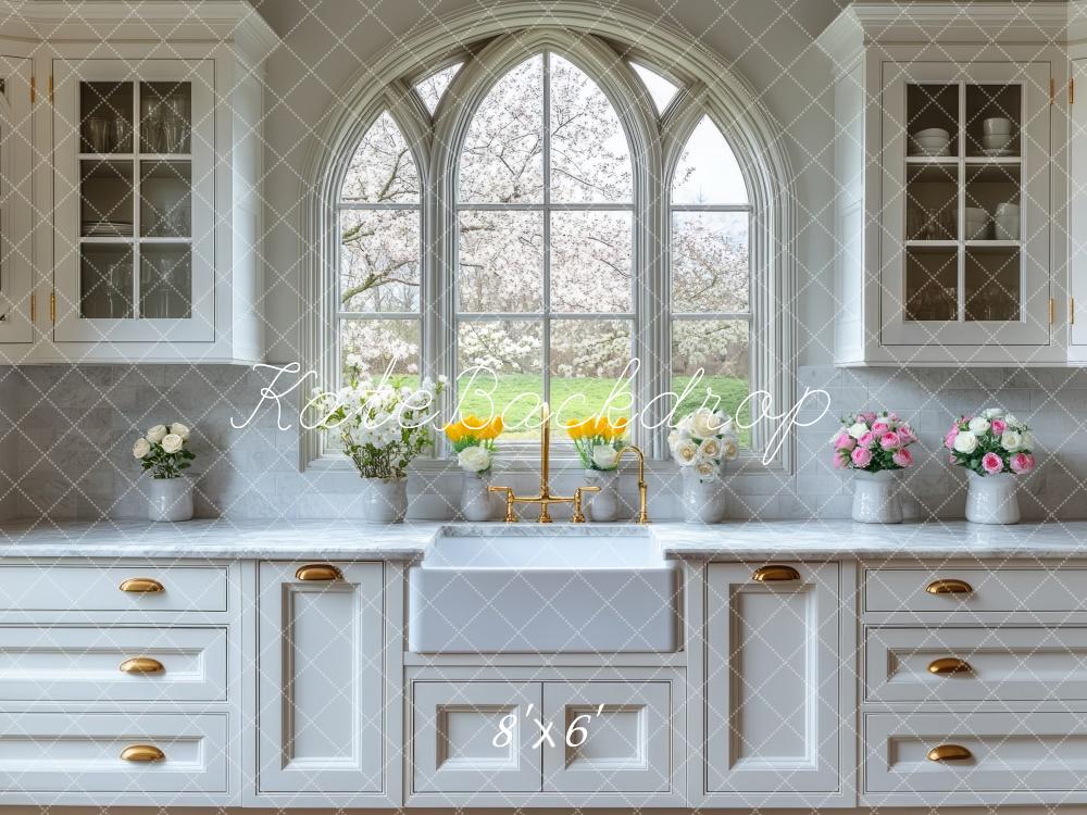Kate White Spring Cabinets Backdrop Designed by Mini MakeBelieve - Kate Backdrop AU