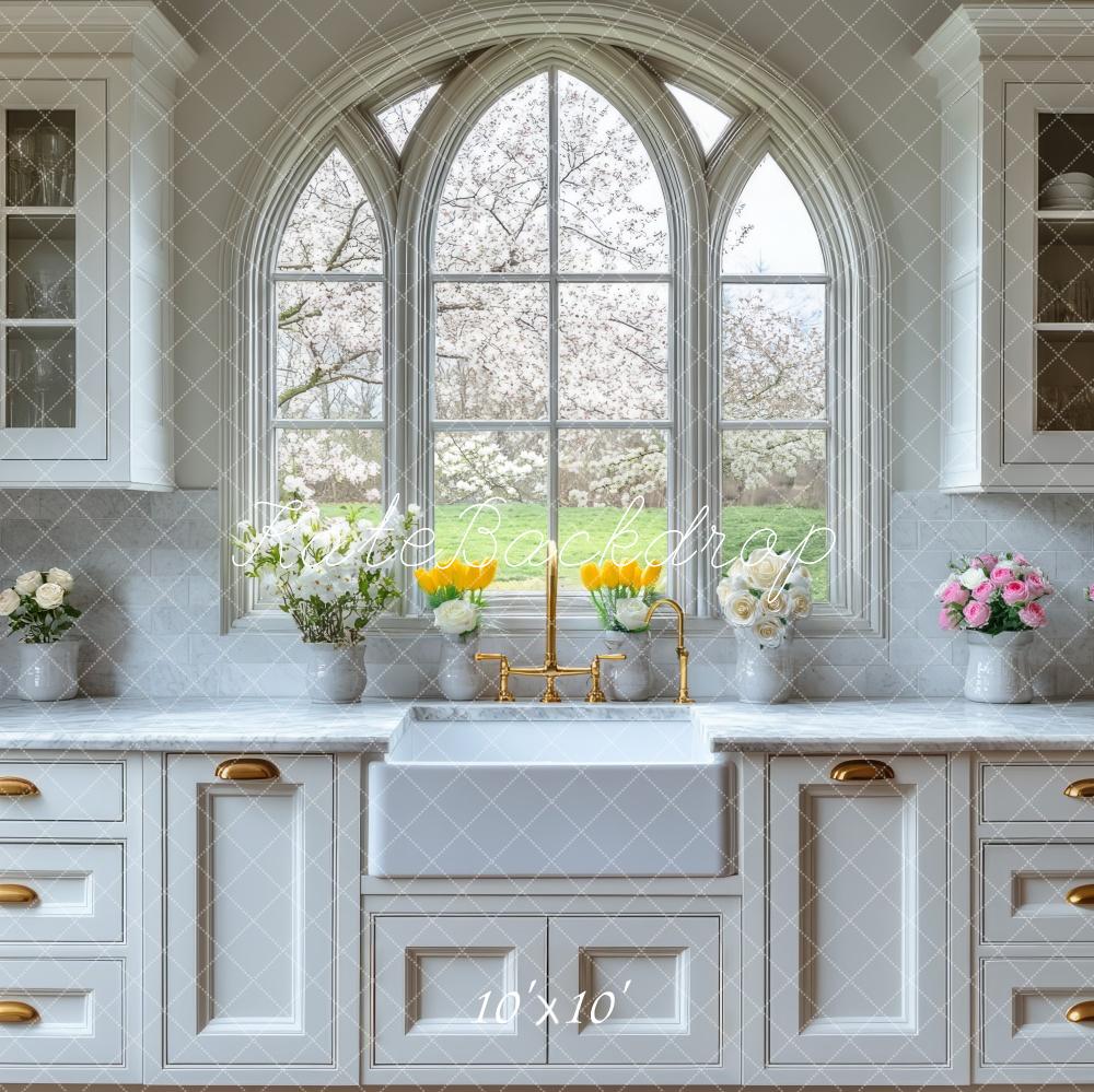 Kate White Spring Cabinets Backdrop Designed by Mini MakeBelieve - Kate Backdrop AU