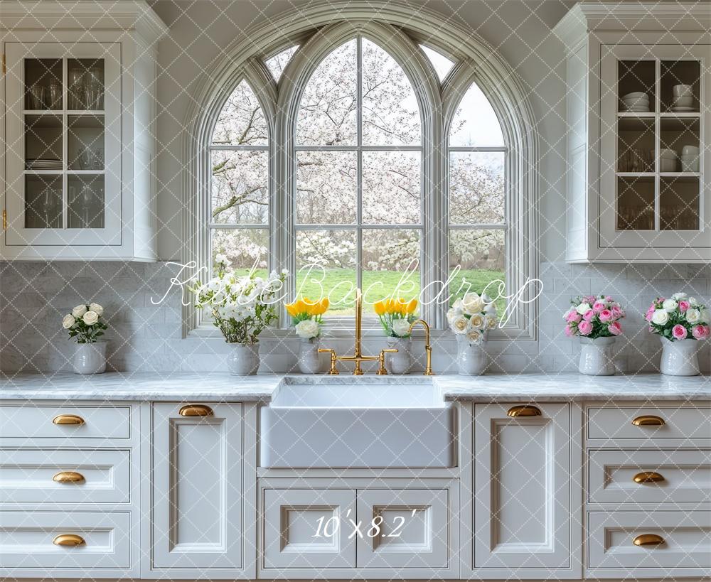 Kate White Spring Cabinets Backdrop Designed by Mini MakeBelieve - Kate Backdrop AU