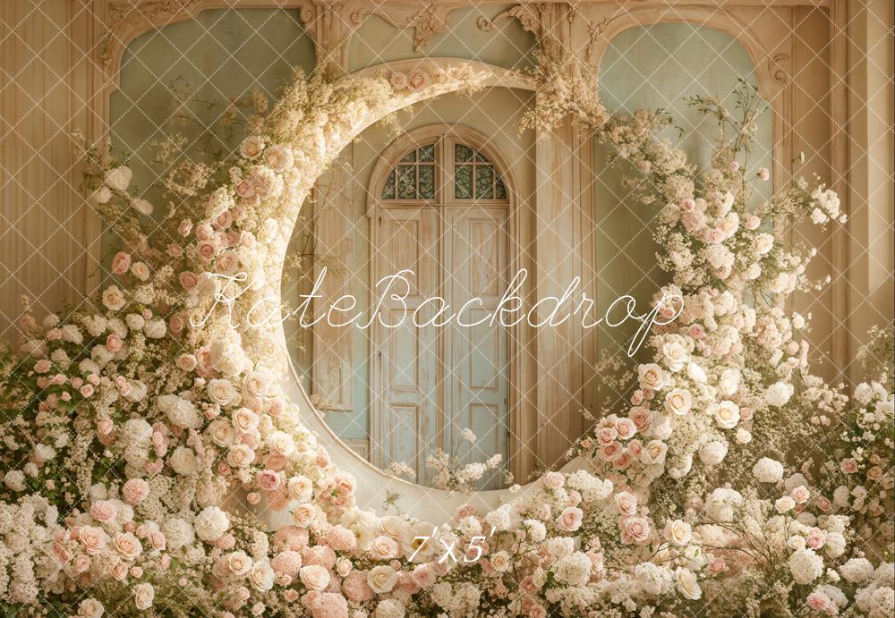 Kate Spring Backdrop Mother's Day Floral Moon Arch Wedding Designed by Emetselch