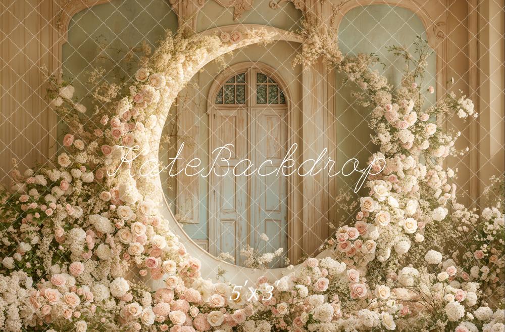 Kate Spring Backdrop Mother's Day Floral Moon Arch Wedding Designed by Emetselch