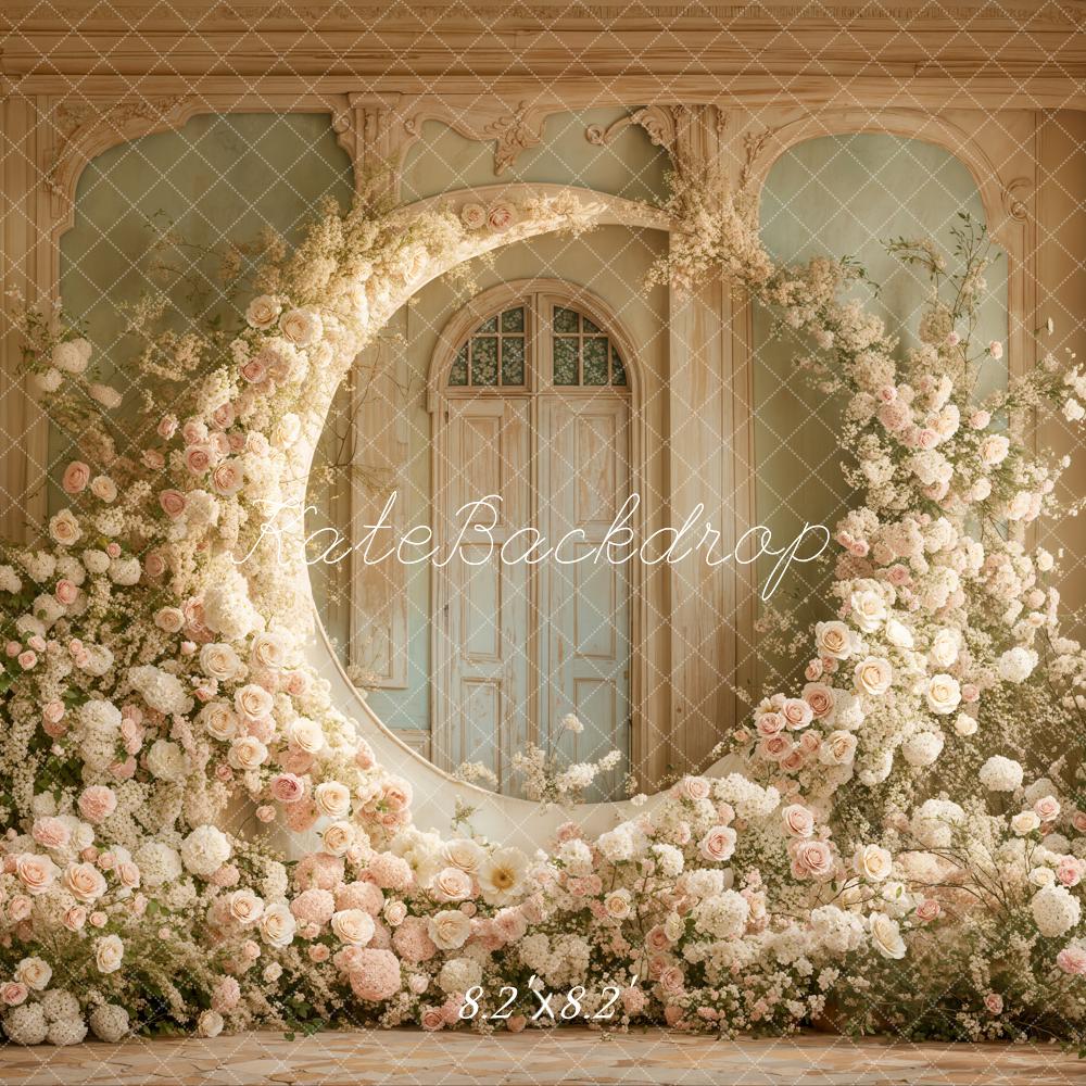 Kate Spring Backdrop Mother's Day Floral Moon Arch Wedding Designed by Emetselch